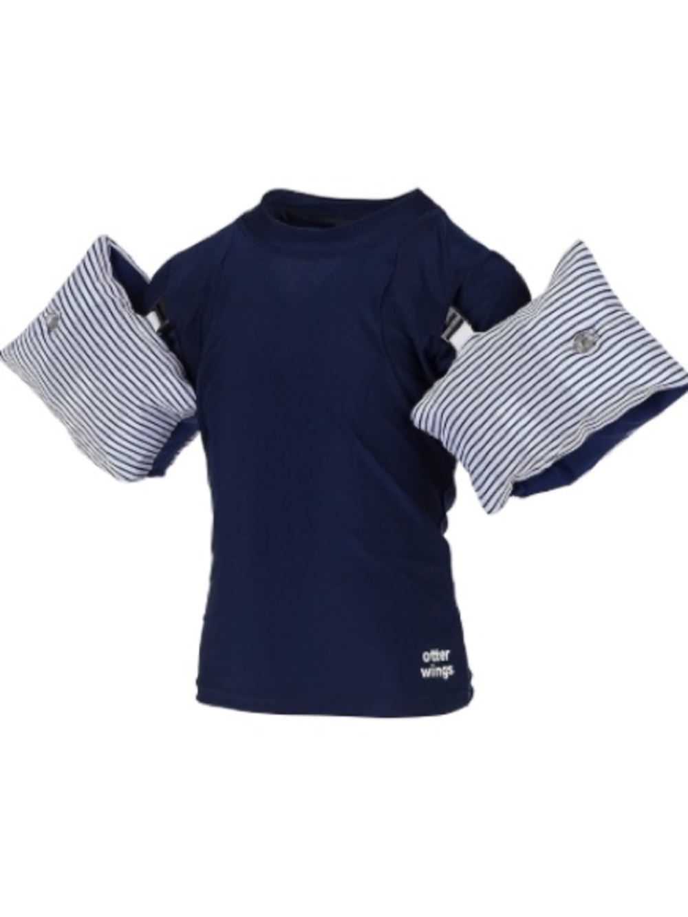 NEW Otter Wings Short Sleeved Rashguard/Swim Shirt & Detachable Water Wings Navy